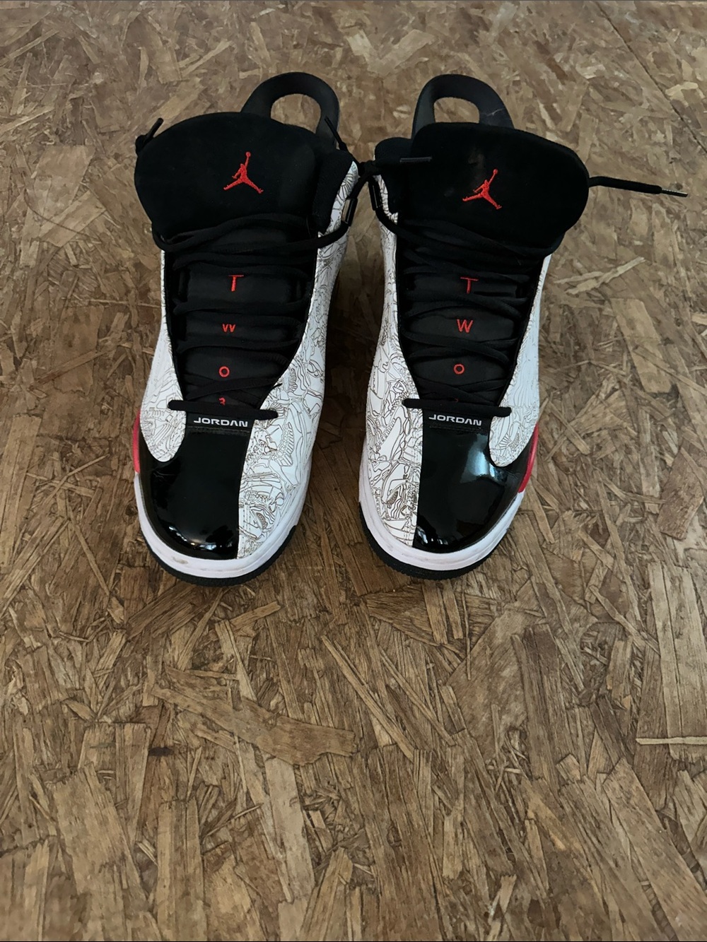 Jordan Men’s Black, White and Red Athletic Sneakers